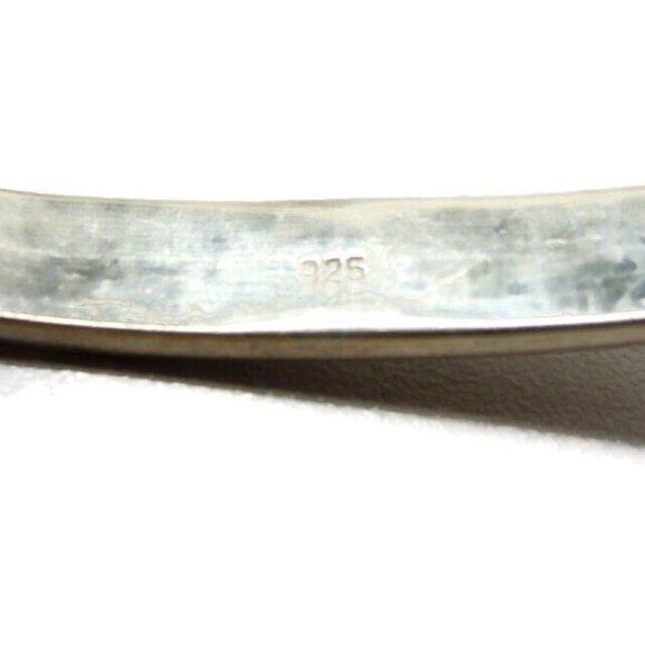 925 Hinged Bangle Bracelet Engraving Square Shape Sterling Silver Patina - Picture 12 of 12